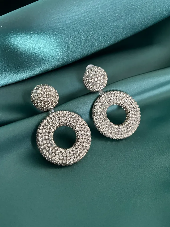 Crystal Pave Hoop Earrings