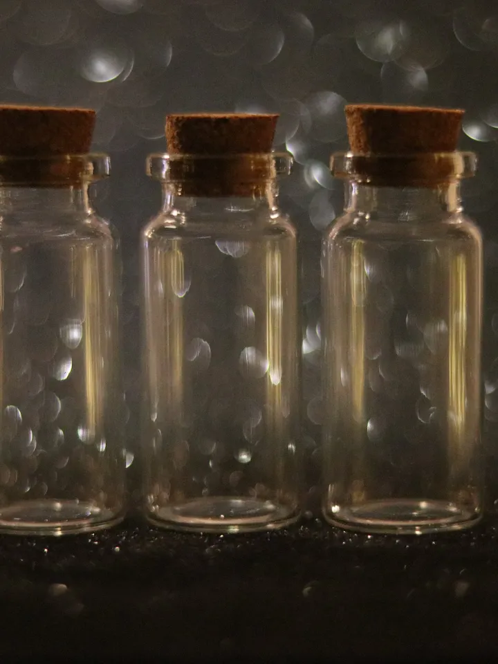 Message in a bottle , Potion vials, Wish Jars, small Cork bottles, miniature glass jars, little gift