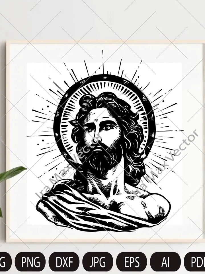Jesus SVG, Jesus svg, Jesus risen, Christian SVG image, Jesus face SVG, faith svg, Bible svg, God svg, scripture svg, jesus cut files