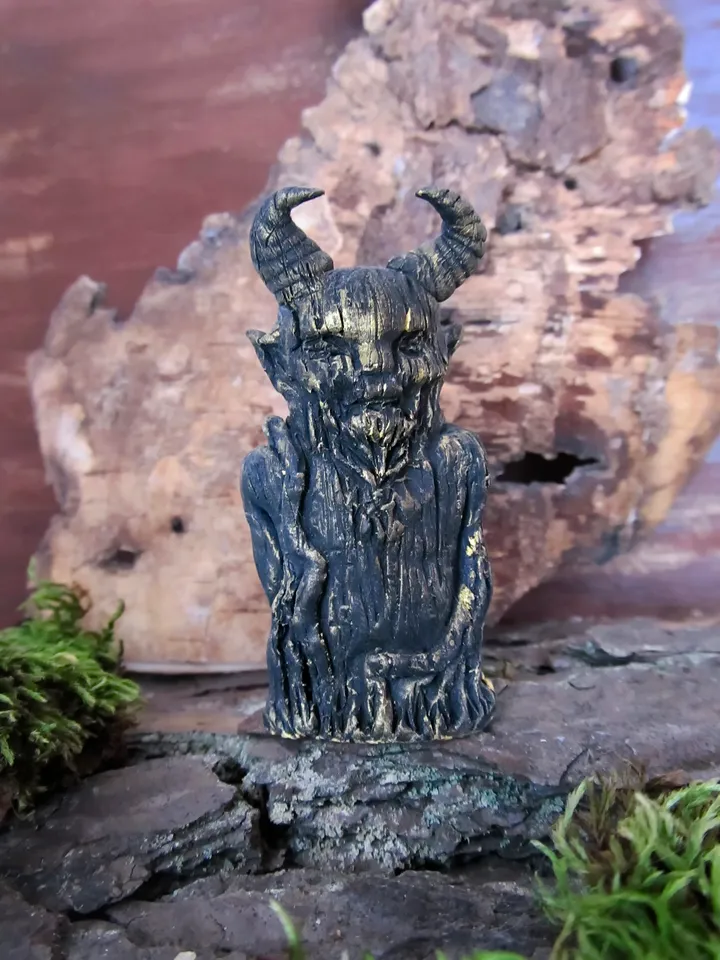 Pan god statue Satyr Greek God figurine Pan Figure Sculpture God of Wild and Nature Horned God Pagan God Statue Wicca altar Greek Mythology