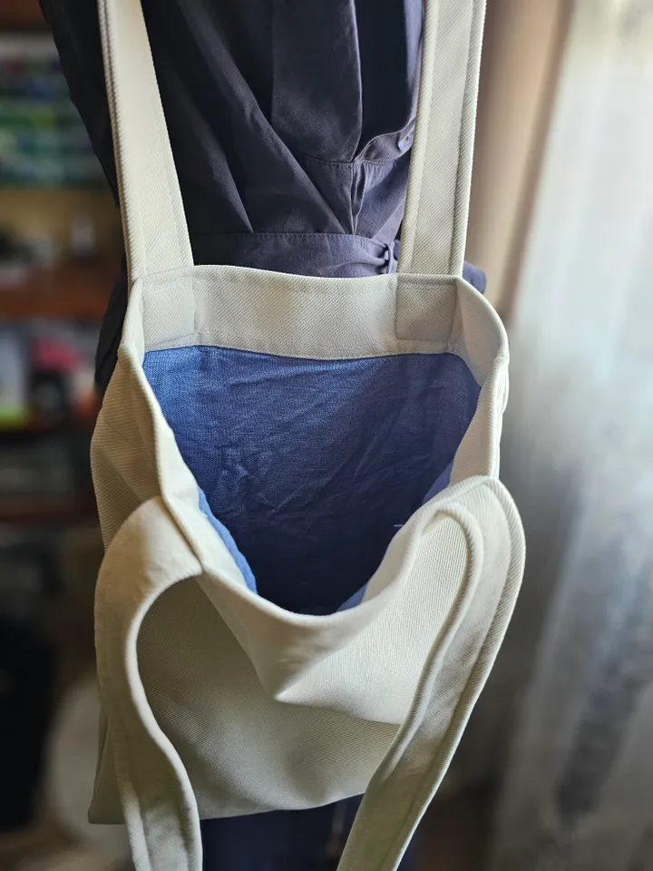 Shopper bag with Sea Wave embroidery