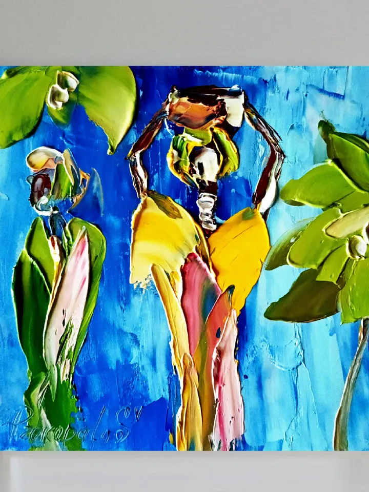 African  Painting women Original Art Signed oil painting Christmas Gifts African women Wall Art Small Impasto Oil Painting by ArtProkopaloSv