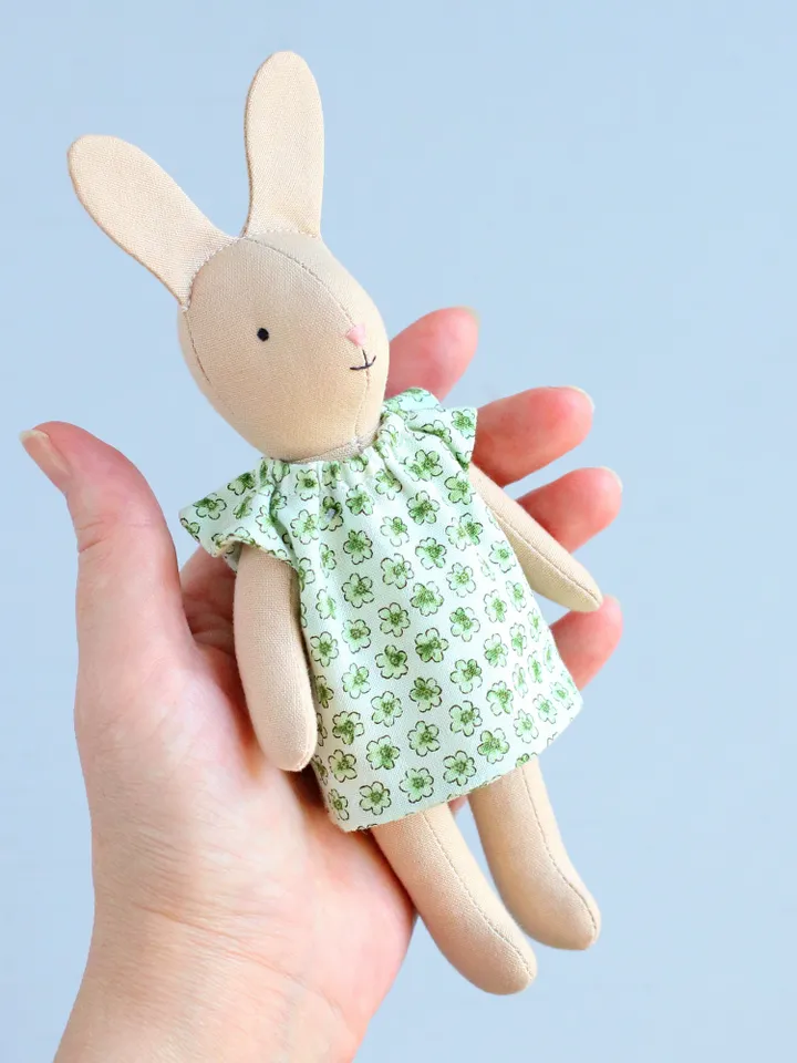 2 PDF Two Mini Bunnies in Sundress and Dress Sewing Patterns