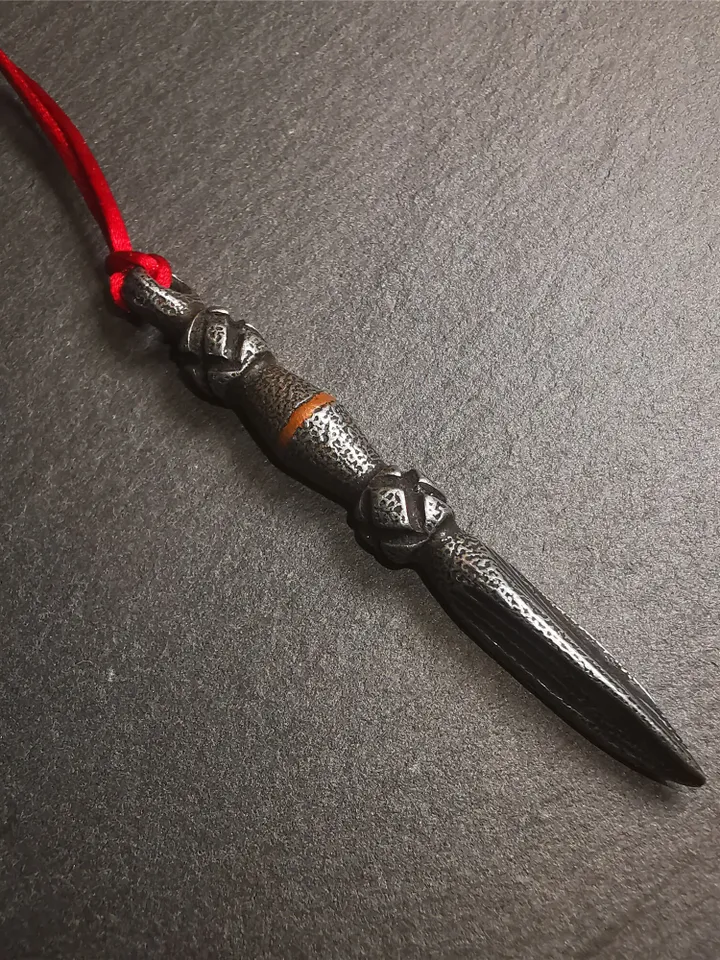 Gandhanra Handmade Tibetan Amulet ,Kila(Dorje Phurba) , Trantic Buddhism Ritual Implement Pendant,Made of Cold Iron,2.56"