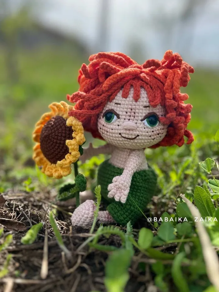 PDF Crochet Sunny Boy Pattern, Amigurumi Sunflower Pattern, Crochet Doll Boy, Sunflower Crochet Pattern, Amigurumi Funny Doll Pattern