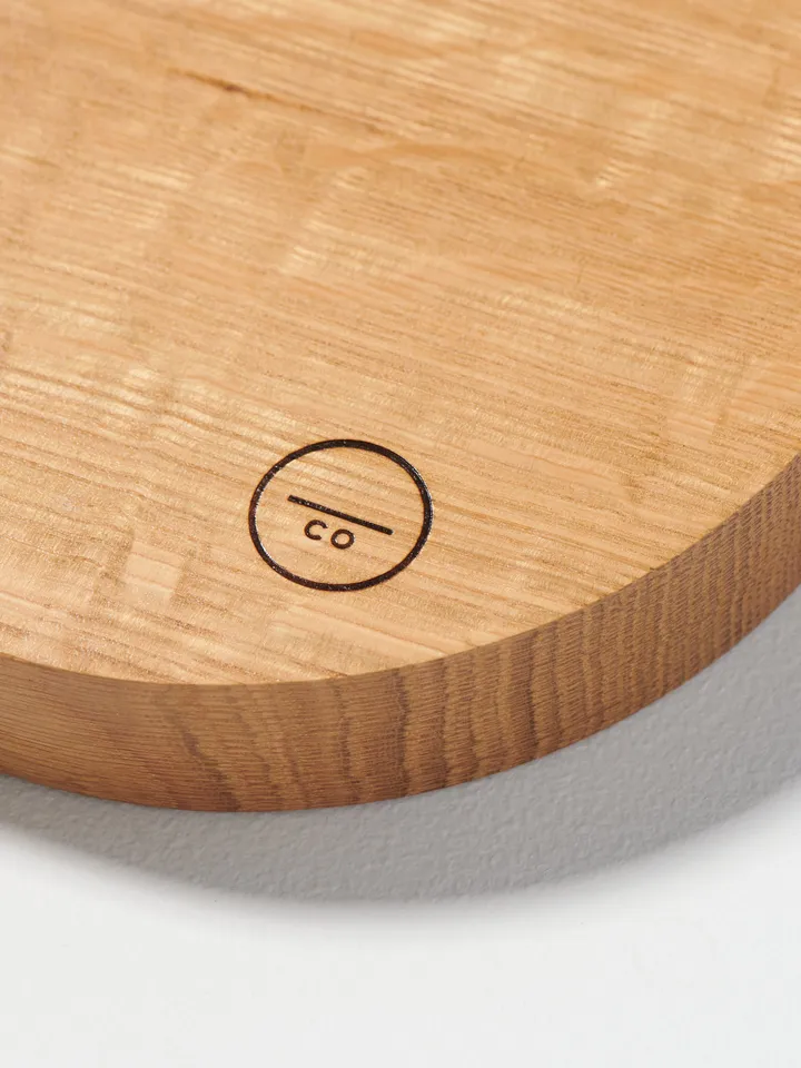 Large Oval Shaped White Oak Catchall Modern Valet Tray
