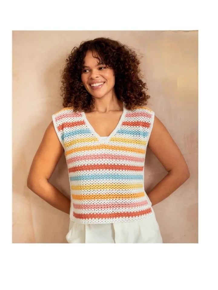 Top crochet pattern, easy crochet top, colorful top crochet pattern pdf instant download