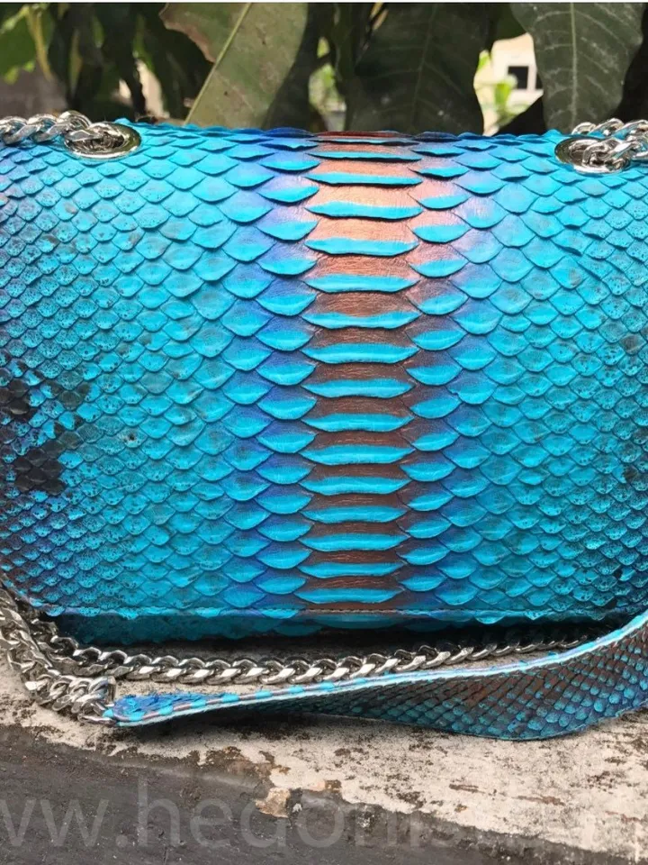 Genuine python skin crossbody bag | Summer women leather purse | designer bag | snakeskin bag | multicolor handbag | handmade bags| sale