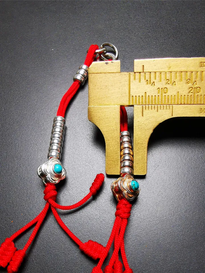Gandhanra Handmade Tibetan Sterling Silver Mala Counters,inlaid Turquoise,Prayer Bead Counters,Mini Size 4mm,fit for 6-12mm Mala