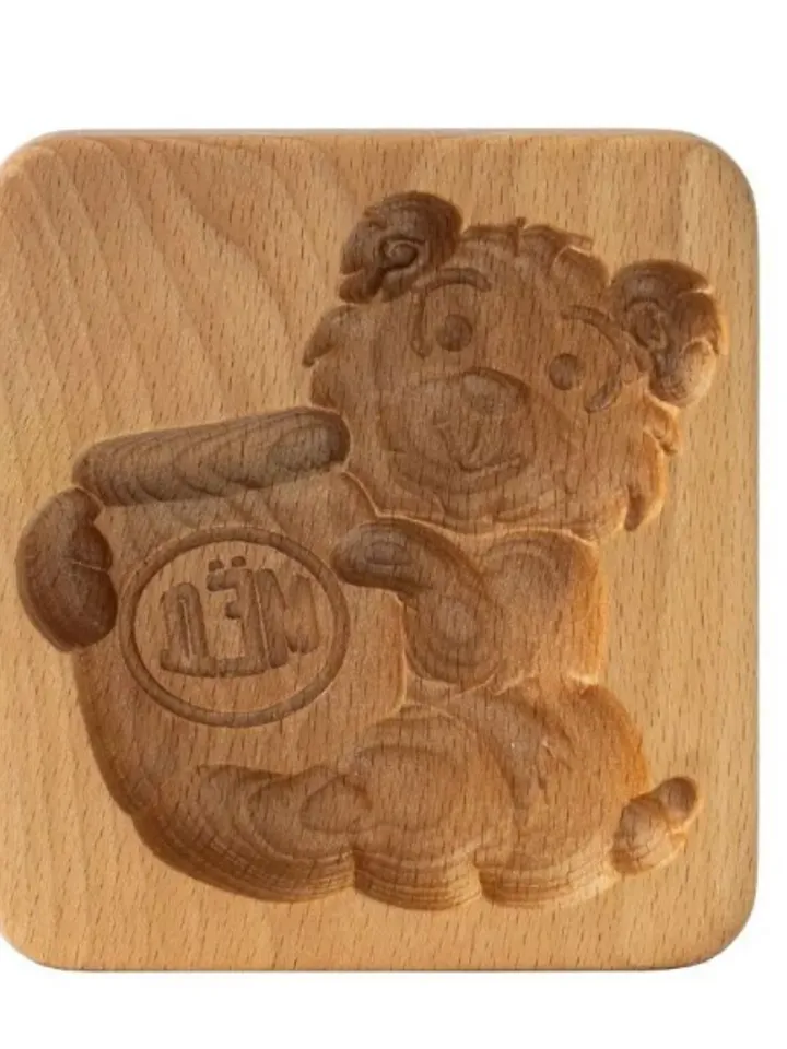 Bear Embossed cookie mold, cookie cutter, wooden mold, Wooden stamp stamp for gingerbread cookies springerle stamp
