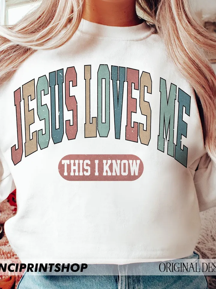 Jesus Loves Me This I Know png, Christian PNG, Religious Bible Graphic Design png, Easter Christian png, Jesus png, Bible Verse png, png