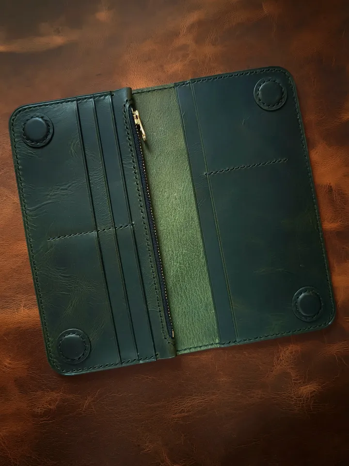 Long Wallet Pattern - Leather Wallet Pattern with Magnetic Snaps - Download PDF.