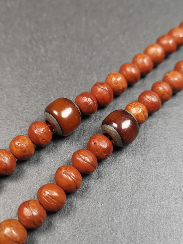 Gandhanra Handmade Pair of Yak Bone Beads,Marker Beads for Mala Necklace,Prayer Beads Accessories,0.47&quot; × 0.4&quot;