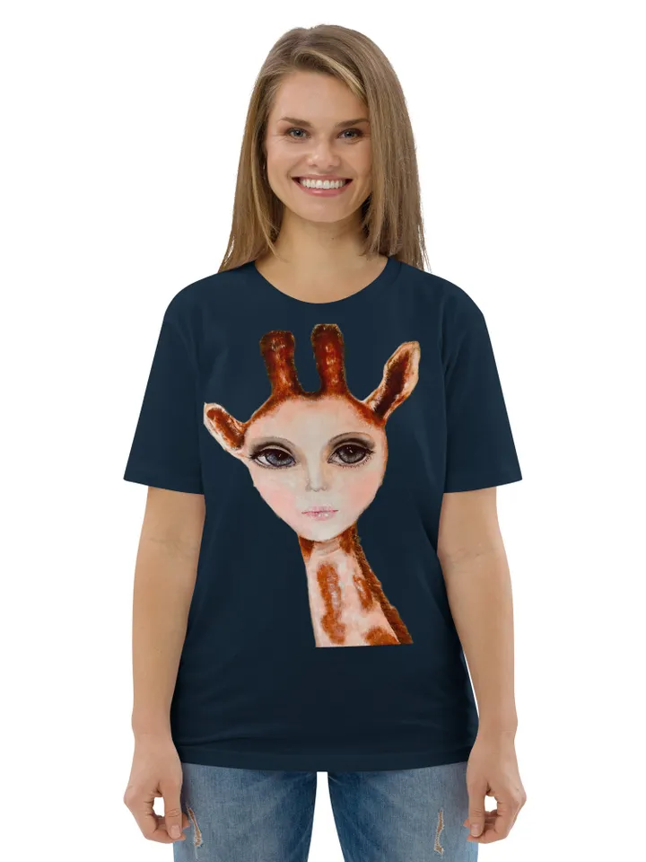 Woman girrafe fantasy Unisex organic cotton t-shirt