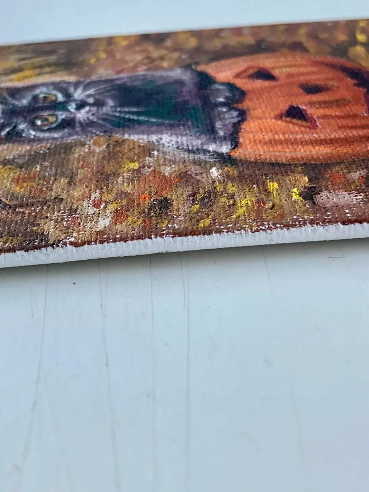Black Cat Original Painting Oil Painting On Canvas