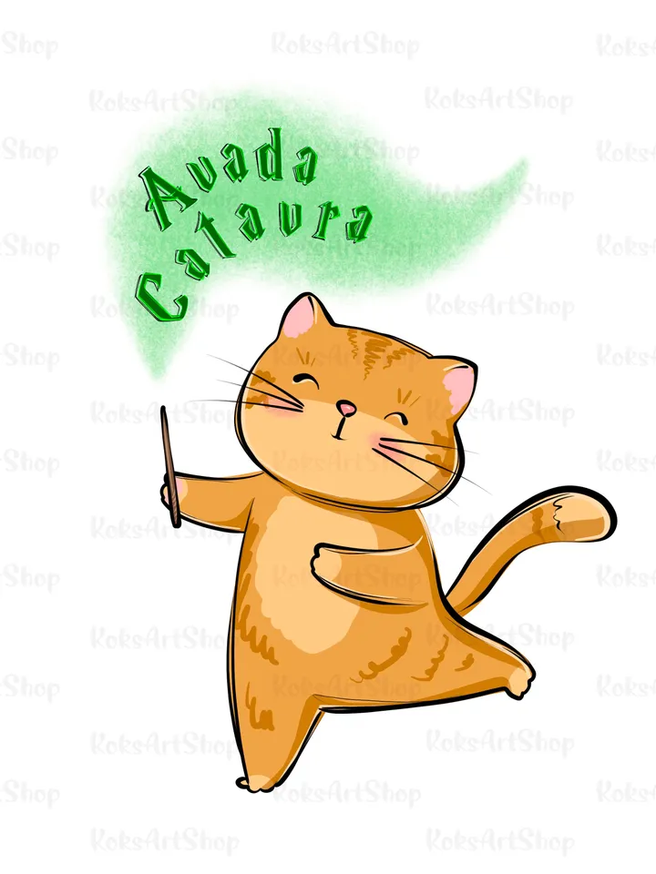 Wizardry school png clipart, magic school png clipart, funny red cat clipart, magic school clipart