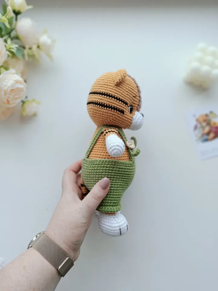 Crocheted tiger cub boy, a cute gift for any occasion