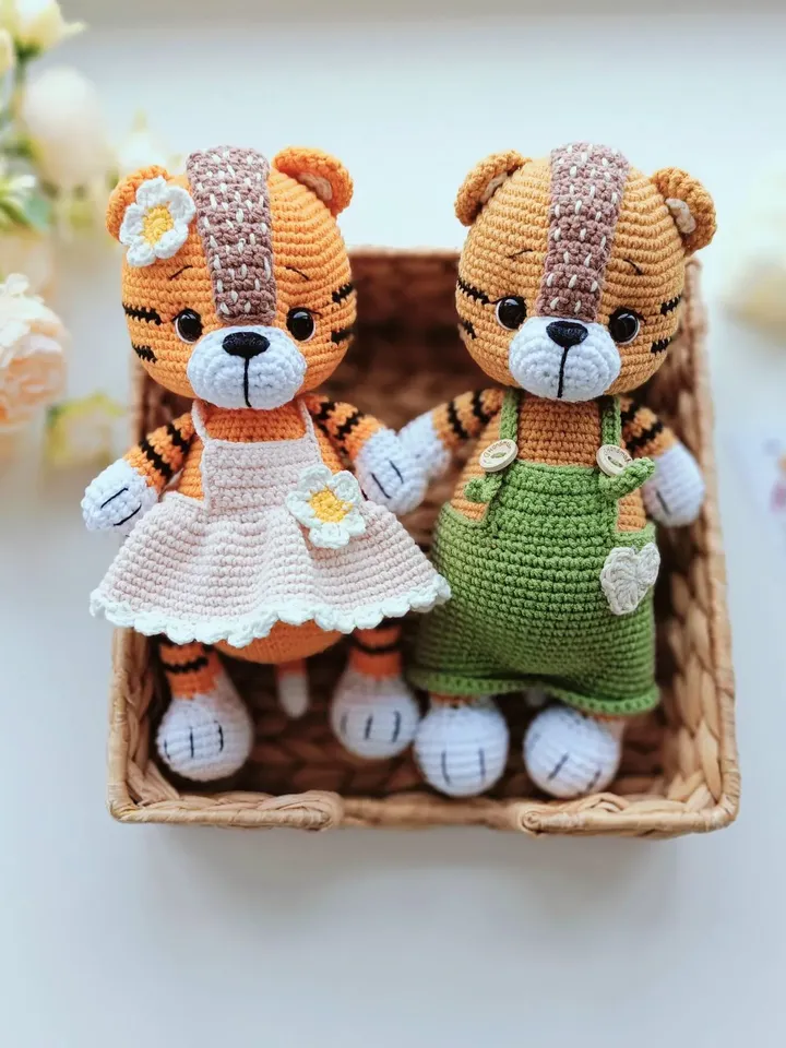 Crocheted tiger cub boy, a cute gift for any occasion