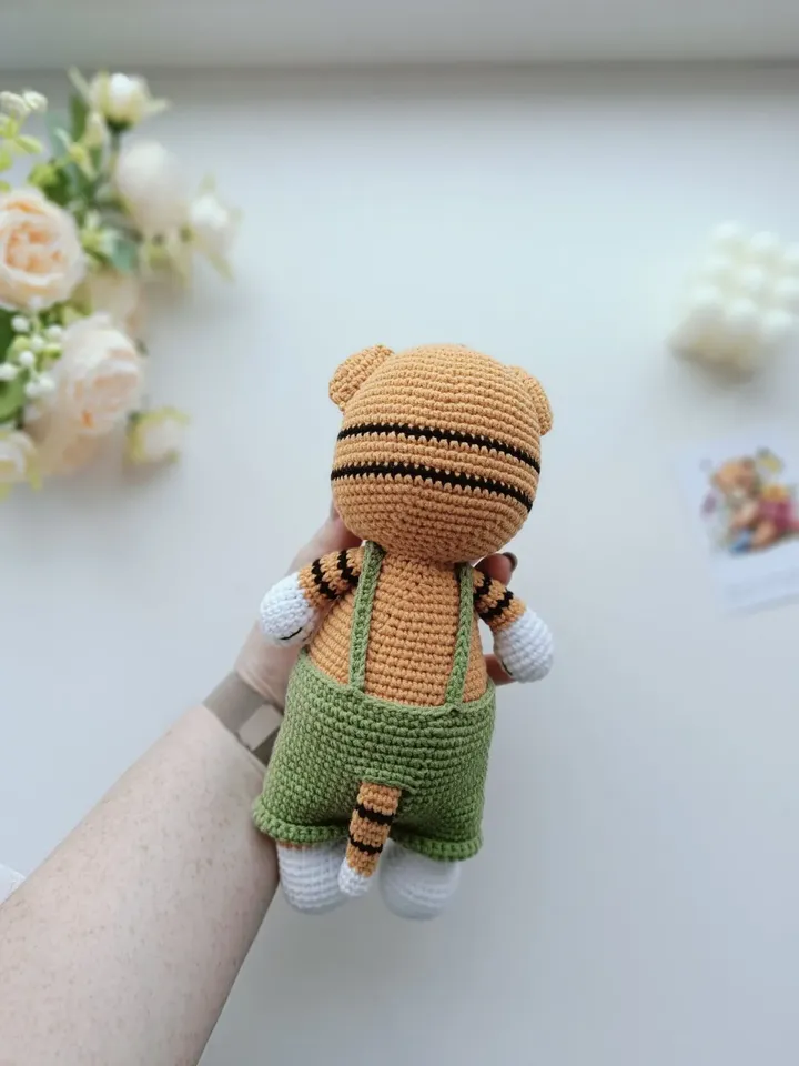 Crocheted tiger cub boy, a cute gift for any occasion