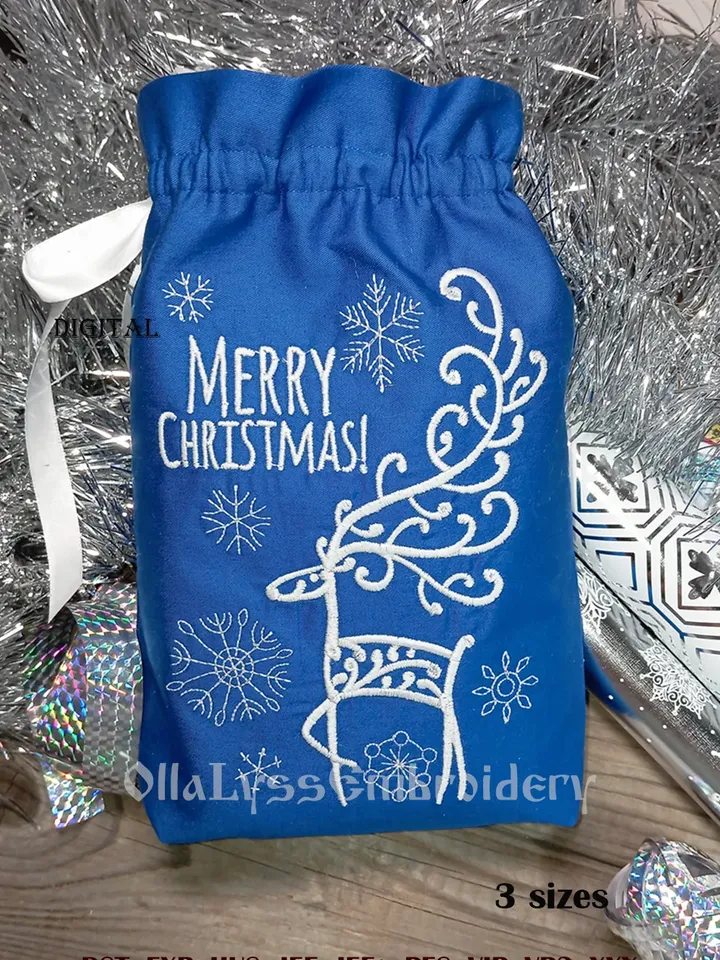 Christmas Deer machine embroidery design