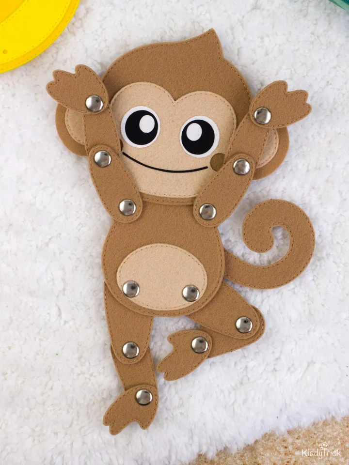 Felt Monkey - Sewing Pattern - Articulated toy