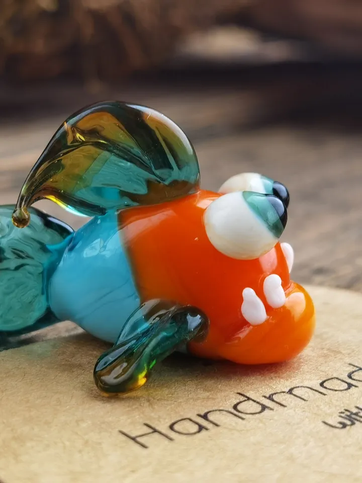 Glass Fish figurines Tiny fish Miniature fish Glass figurines Tiny glass animals Blown glass art Aquarium decor Dollhouse miniature