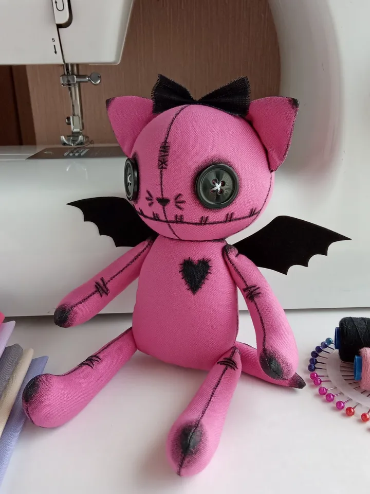 Handmade Cat Doll – Bright Pink