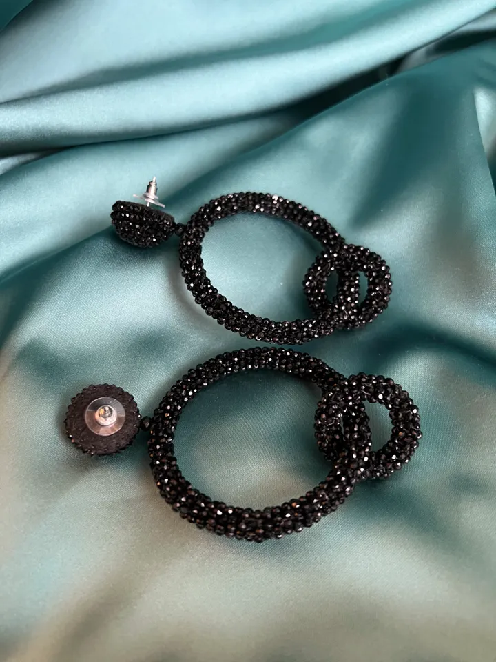 Double Hoop Beaded Earrings