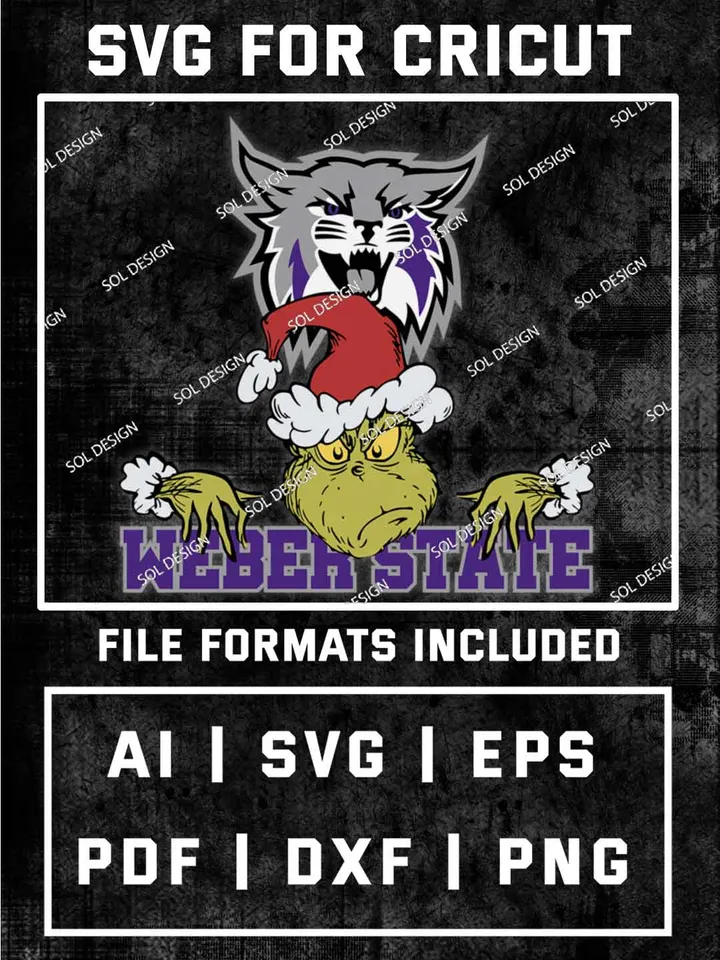 Grinch Weber State Wildcats SVG, NCAA SVG Design, NCAA Weber State Wildcats SVG, NCAA Wildcats Cricut, Christmas Svg, Grinch svg, Digital Download