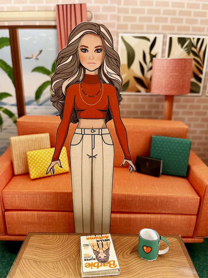 Paper Barbie Living Room in a Box