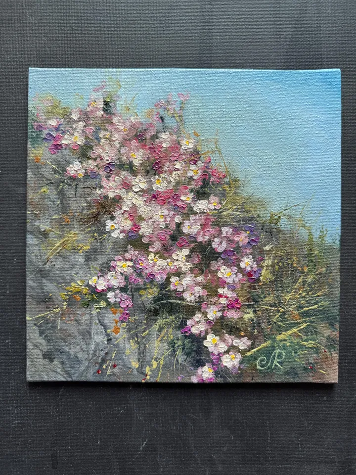Flowers Original Painting Meadow Painting Flowers Oil Wall Art Floral Artwork