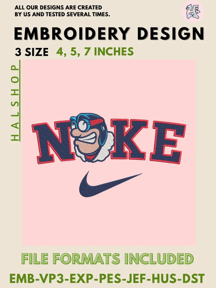 Dayton Flyers Nike Logo Embroidery Designs | NCAA Machine Embroidery Files | 3 Sizes, 6 Formats | College Team Design