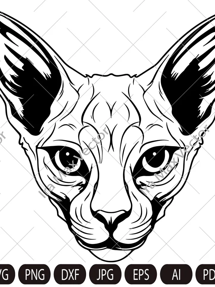 Sphinx Cat Svg, Sphinx Cat  face ,  Sphinx Cat  head , Sphinx Cat Files, Sphinx Cat Silhouette, Sphinx Cat Design File Cutting File