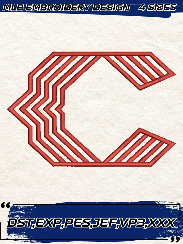 Cincinnati Reds Cap Logo Embroidery Design,MLB Embroidery Design,Machine Embroidery Design File,4 Sizes, Digital Download
