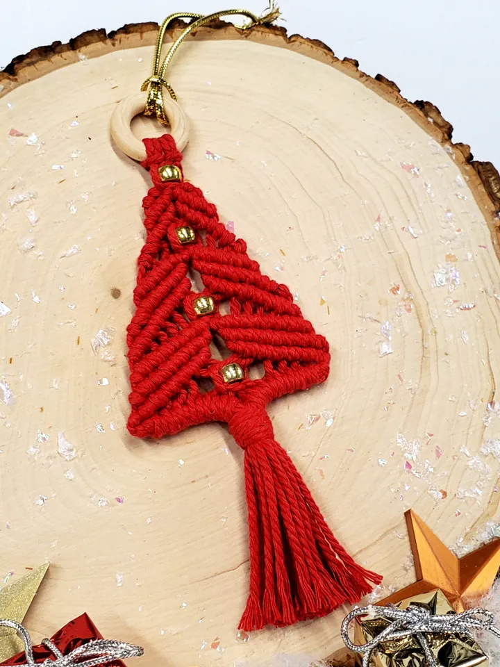 Macrame Tree Ornament Macrame Christmas Tree Macrame Christmas Ornaments Unbreakable Ornaments Holiday Car Charm Boho Tree Ornaments
