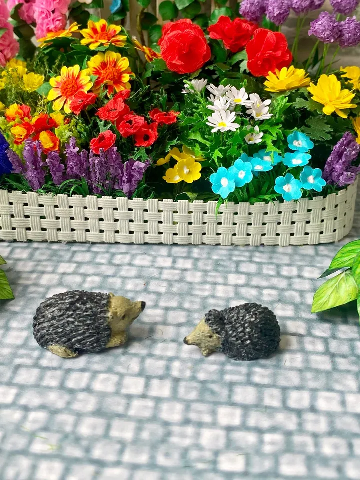 Hedgehogs for the puppet garden. Doll miniature 1:12. Toy for a doll.Accessories for a dollhouse.