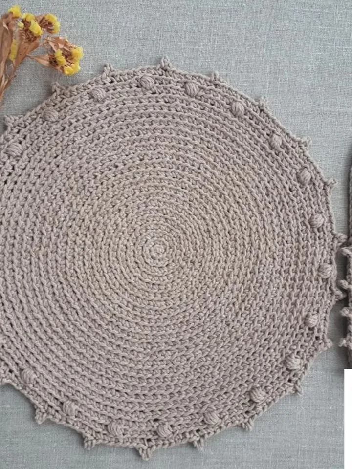 CROCHET PATTERN Round placemat tutorial DIY crochet tablemat Kitchen set Crochet pattern pfd Crochet doily pattern Cotton placemat pattern