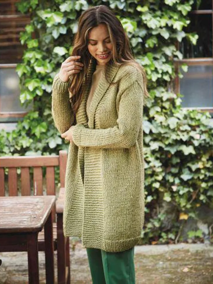 Cardigan pattern long women cardigan knitting pattern PDF easy simple pattern
