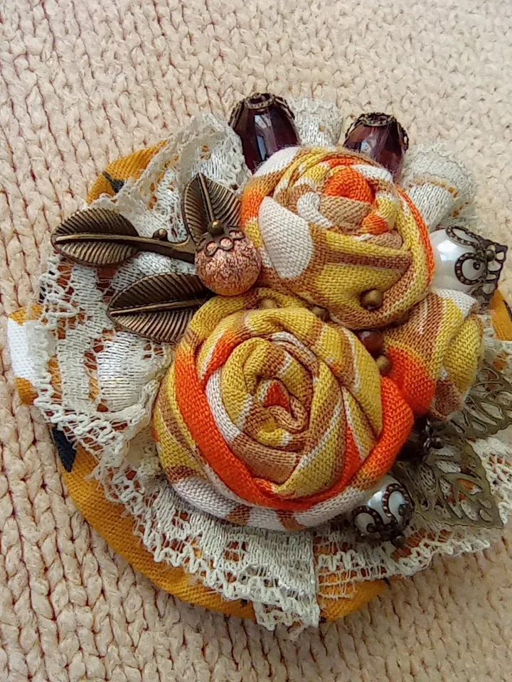 Handmade Textile brooch