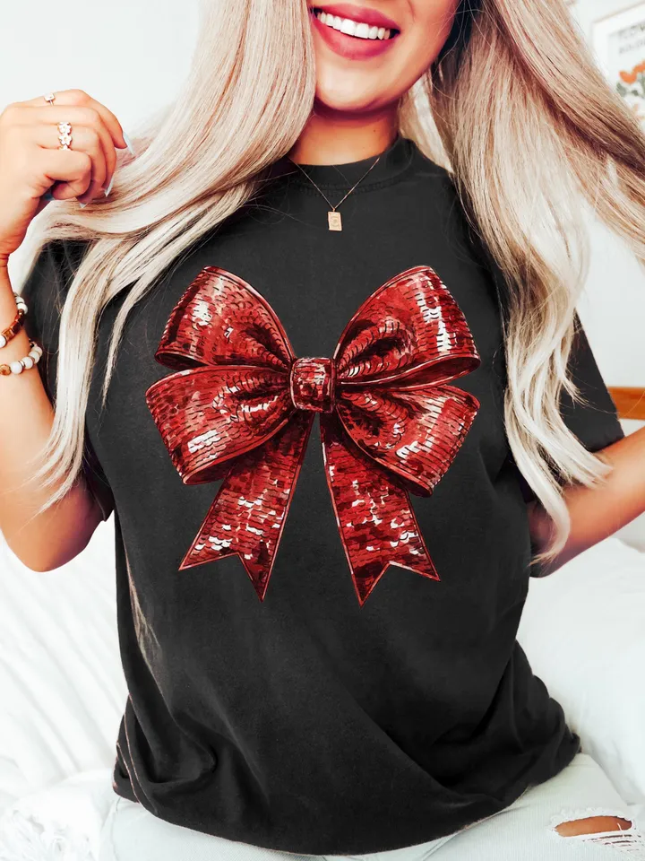 Coquette Christmas png Coquette bow png Christmas girly png Glitter bow png Sequins Holiday png Merry xmas Retro Christmas png Disco