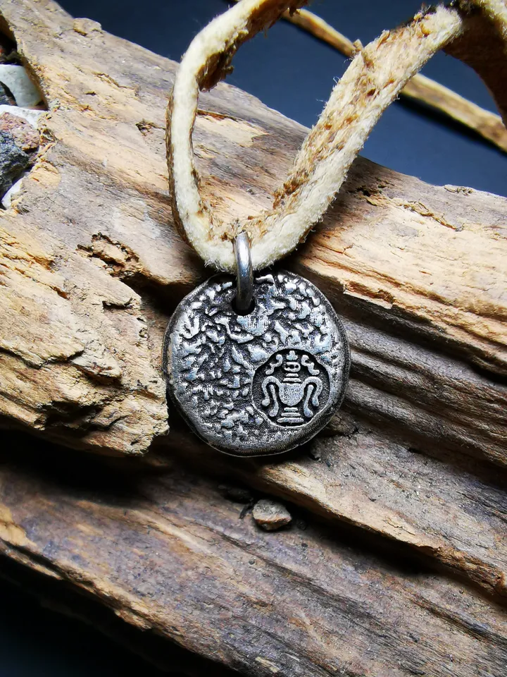 Gandhanra Handmade Tibetan Buddhist Amulet,Elephant Protective Pendant,Buddhist Amulet,Made of Sterling Silver, Gilt