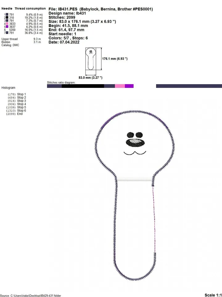 Machine embroidery designs set for babies: Soft toy, Rattle and Bear application Project in the hoop
