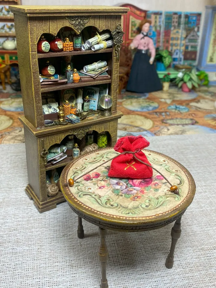 Runes for fortune telling. Dollhouse miniature. 1:12. Magic runes.
