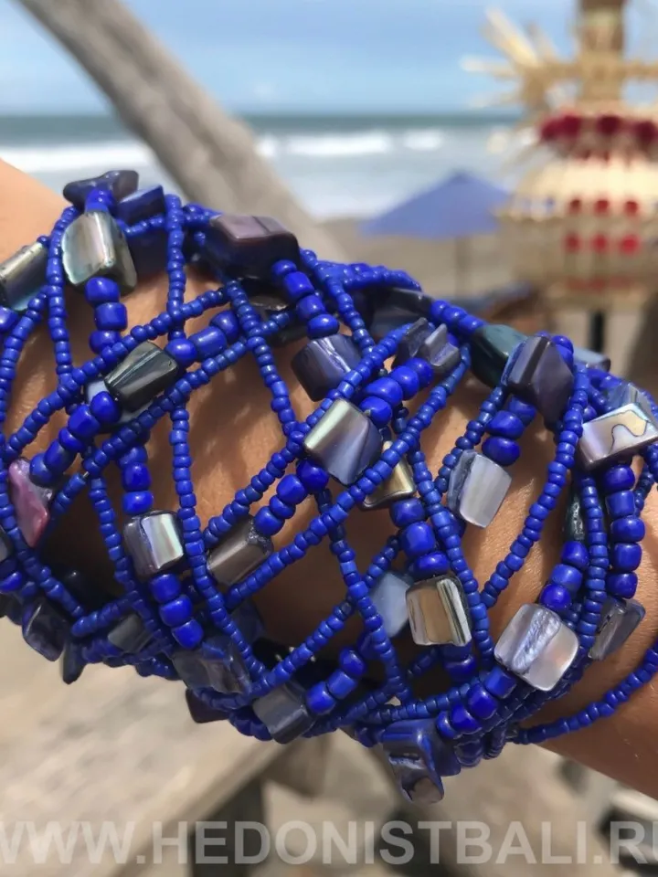 Wide Bright Blue Nacre Bracelet | Handmade Mother Of pearl Jewerly | Pearl Beaded Wide Bracelet | Elegabt Women Assosoiries | Blue Bracelet