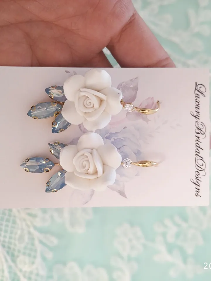 Boho Wedding Earrings, Floral Statement Bridal Earrings, Flower Wedding Earrings, Bridesmaid Gift, Statement Wedding Jewelry, Gold Jewellery