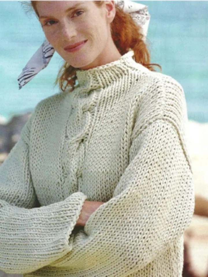 Knitting sweater cable chunky women sweater knit sweater Beginner chunky bulky yarn pdf