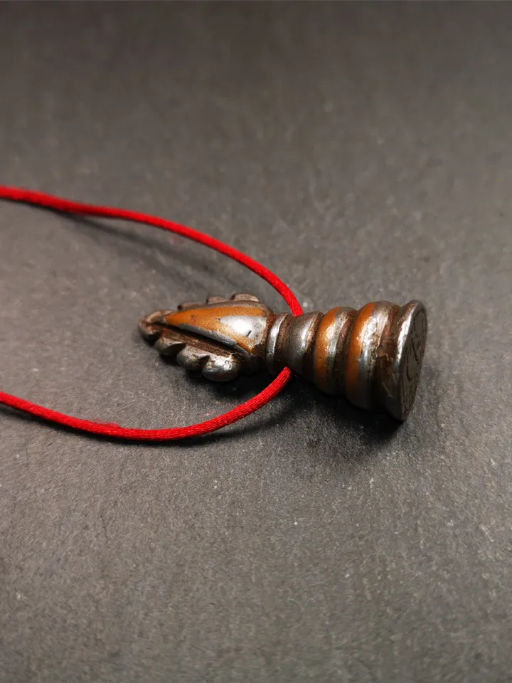 Gandhanra Antique Tibetan Buddhist Amulet Pendant,Mani Jewel/Wish-Fulfilling Cintamani Stupa,50 Years Old