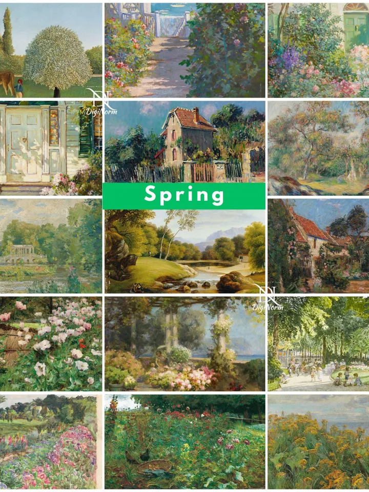 43500+ Vintage Country Landscape Poster Set Digital Nature Paintings Bundle Antique Mountain Wall Art Printable Scenic Home Decor Download