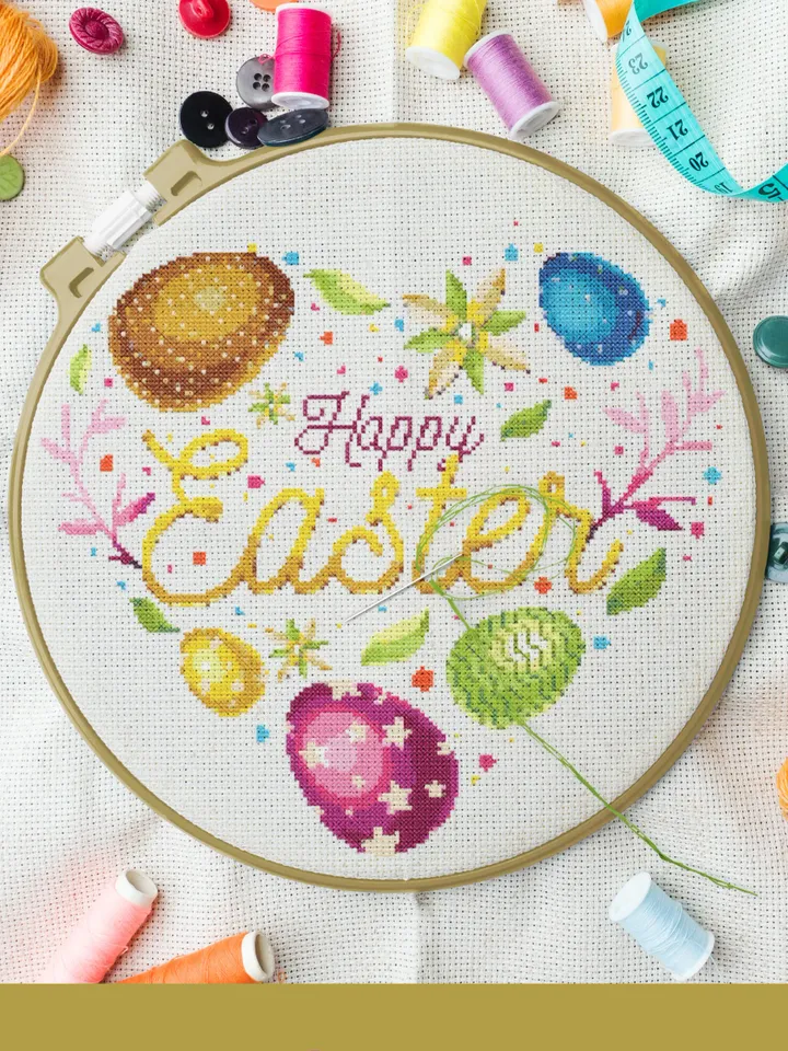 Happy Easter Cross Stitch Pattern PDF