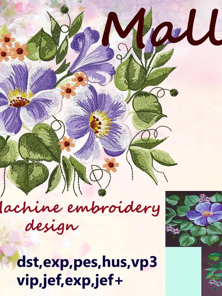 Mallow 8x11 Embroidery Design